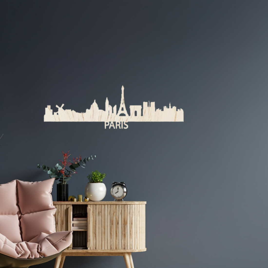 Parijs Skyline - Moderne Wanddecoratie | FLEKKS