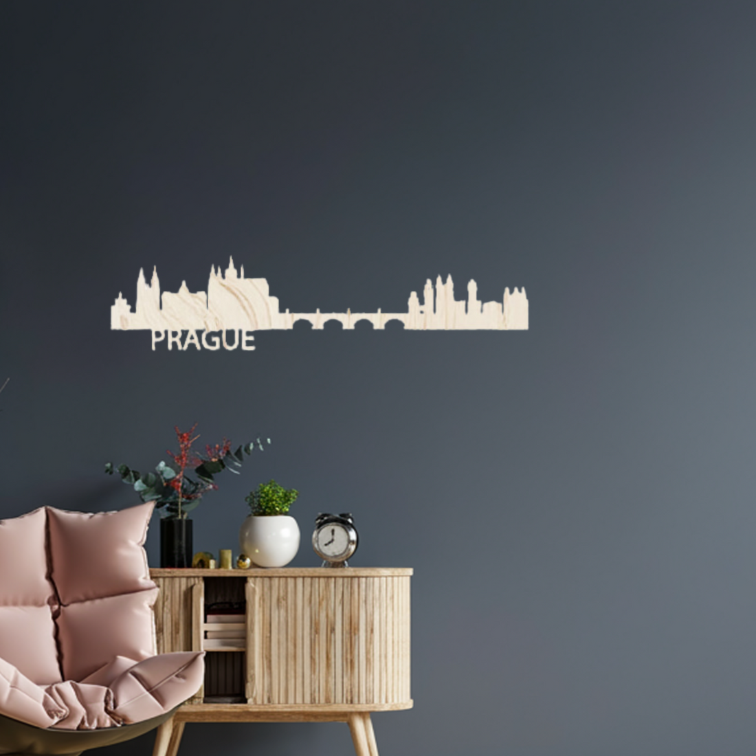 Praag Skyline - Moderne Wanddecoratie | FLEKKS