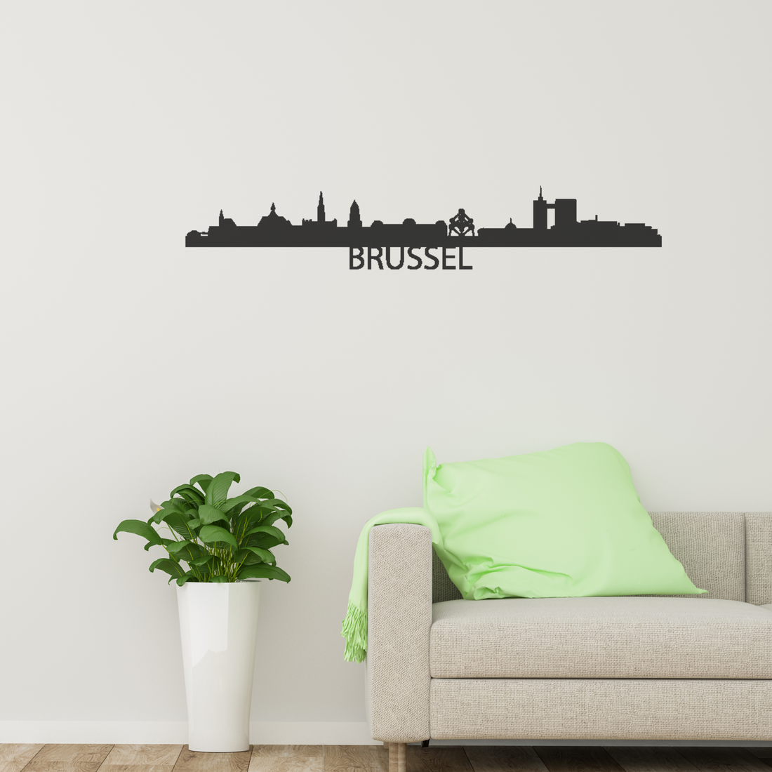 Brussel Skyline – Moderne Muurdecoratie | FLEKKS