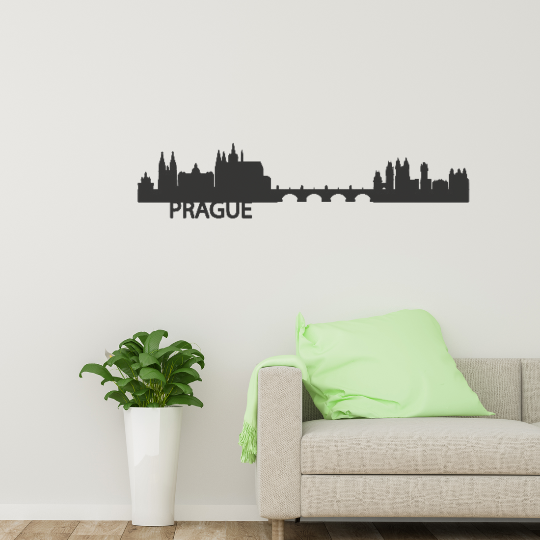 Praag Skyline - Moderne Wanddecoratie | FLEKKS