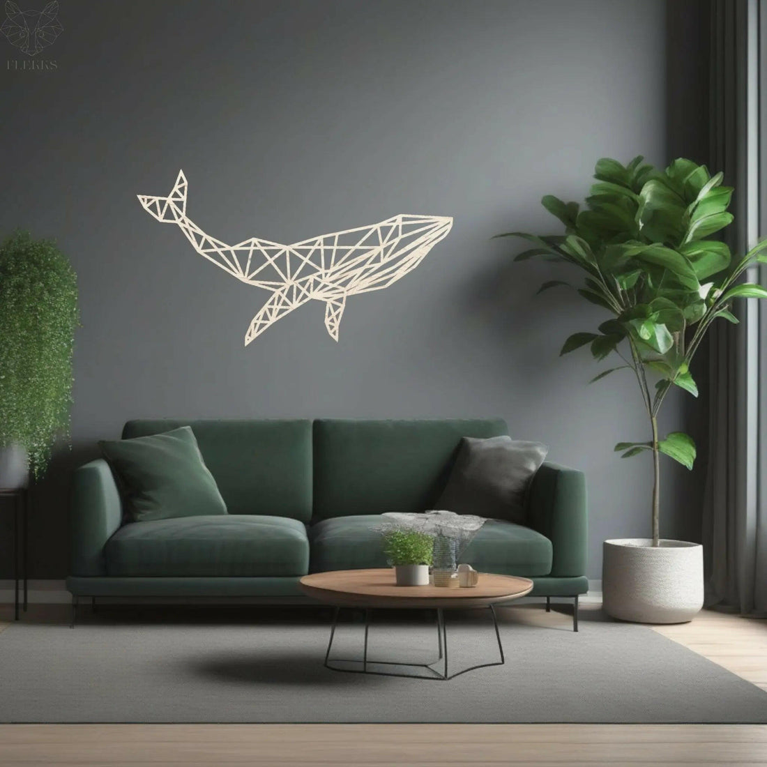 Geometrische Walvis | Wanddecoratie FLEKKS