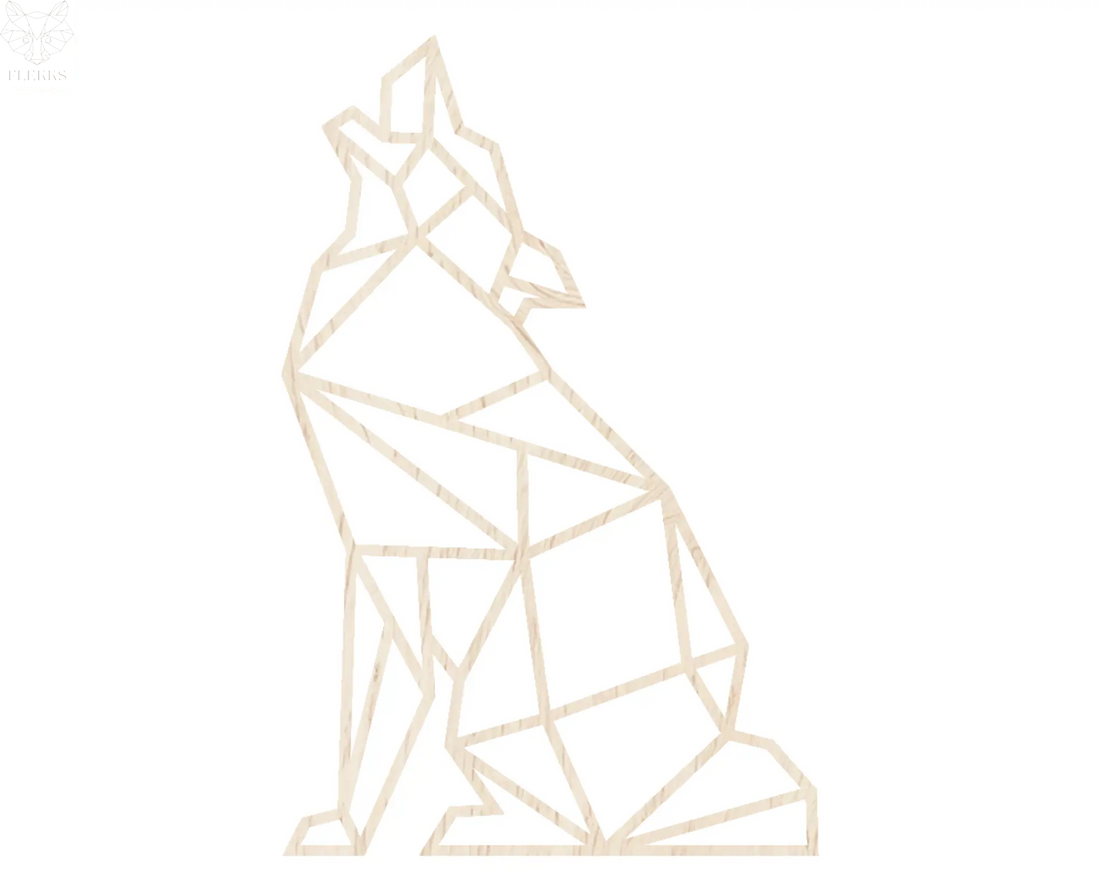 Geometrische Wolf | Wanddecoratie FLEKKS