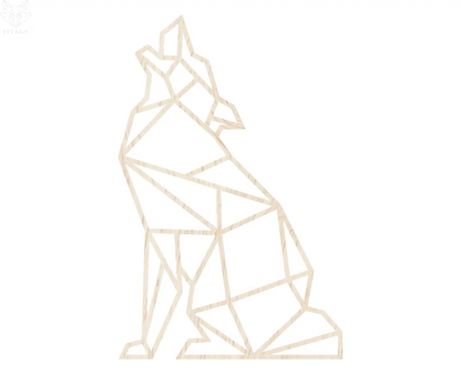 Geometrische Wolf | Wanddecoratie FLEKKS