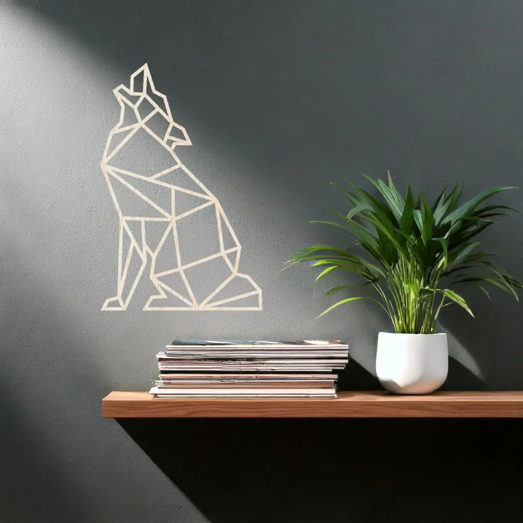 Geometrische Wolf | Wanddecoratie FLEKKS