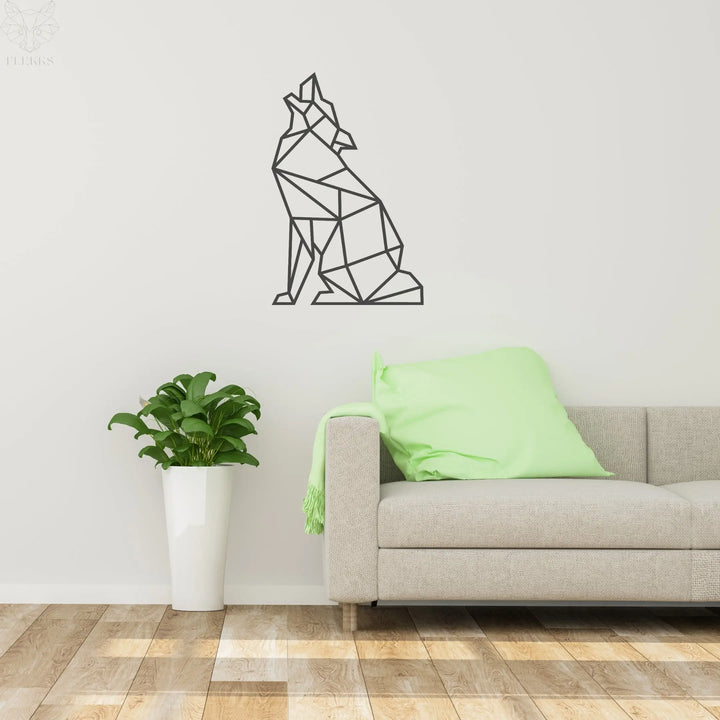 Geometrische Wolf | Wanddecoratie FLEKKS