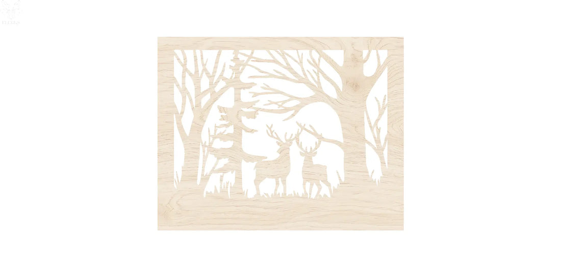 Hert in het Bos III | Wanddecoratie FLEKKS