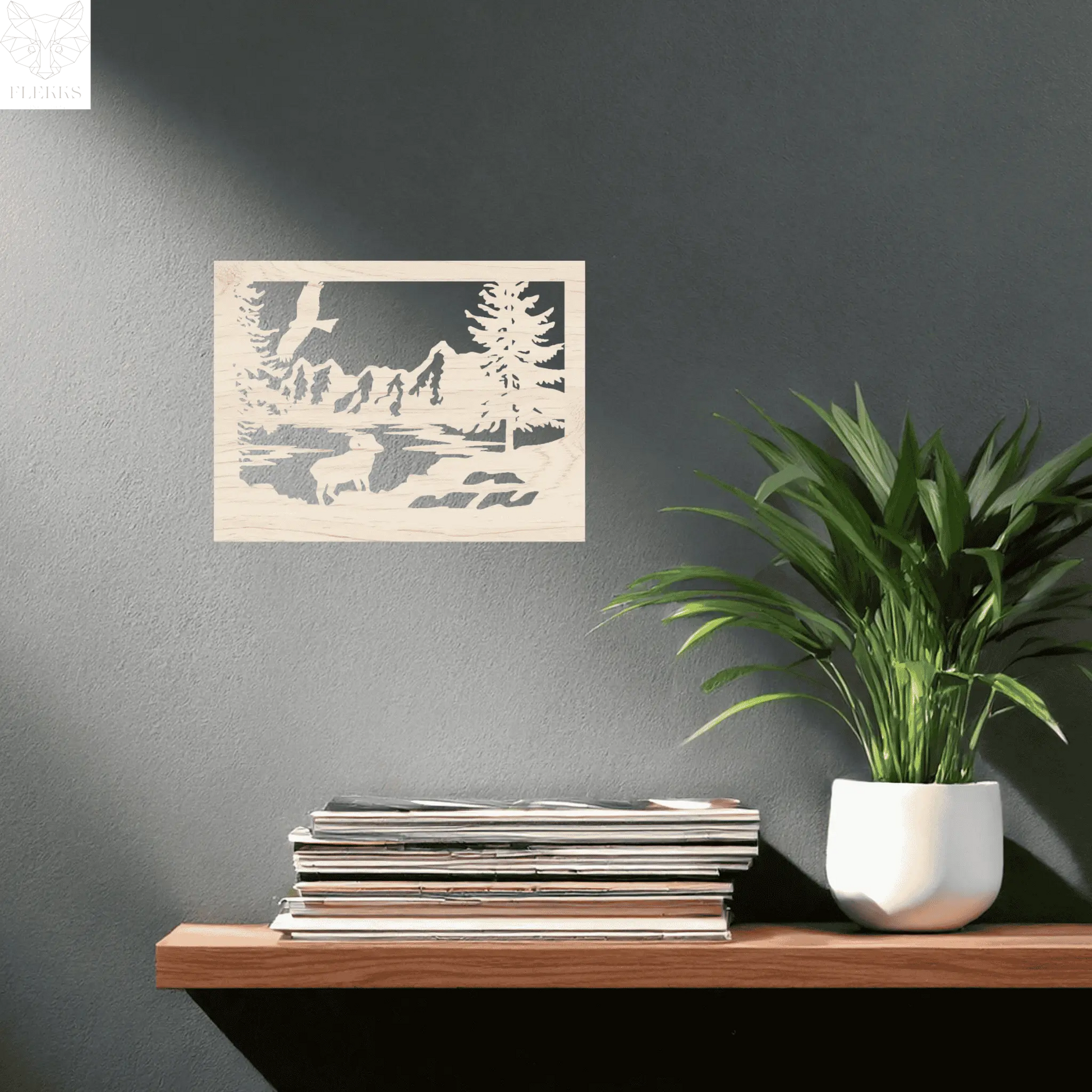 Natuur met Vogel en Geit | Wanddecoratie FLEKKS