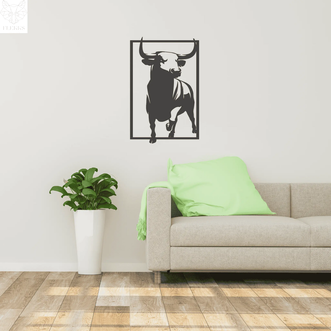 Stier | Wanddecoratie FLEKKS