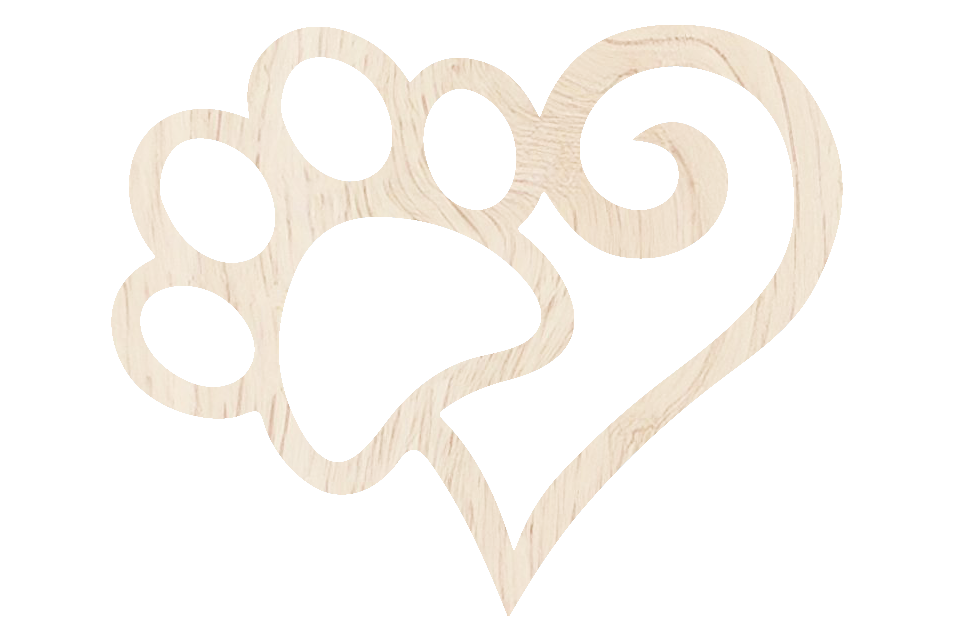 PawPrintHeart wanddecoratie  - Liefde voor Huisdieren